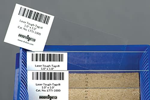Image of Tough-Tags LTTI-1000 Laser Label, 1 inch Length x 1 inch Width, White (Pack of 2000)