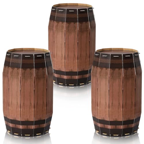 3 Pcs Western Cowboy Party Decoration Wine Barrel Decor Pirate