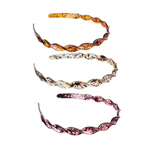 PATKAW 3 Piezas Venda Tocado De Cabello Bigudí Diadema De Pelo Dentado Accesorios Banda Diadema De Peine Diademas Deportivas Para Niñas Bolitas Spa Women Polipropileno De Plástico
