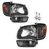 KarSpareHub for 2001-2004 Toyota Tacoma Headlights Assembly for 01 02 03 04 Tacoma Headlight Replacement+Corner Parking Signal Lights+Bumper Light