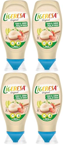 Ligeresa Salsa Bocabajo Original, 430 ml (Paquete de 4)