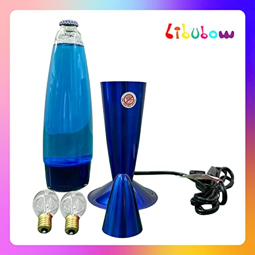 Image of 16 Inch Blue Liquid Motion Lamp, 2 Bulbs, Blue Lamp Night Light, Relaxing and Soothing Light Home Decor Living Room Office Bedroom Lamp, Christmas Birthday Present
