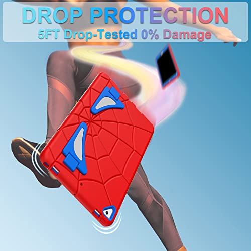 Image of Nitupai Case for iPad 9th Generation /iPad 8th 7th Generation 10.2 inch 2021 /2020 /2019 Heavy Duty Shockproof Rugged Protective Cover 10.2'' with Stand, Red+Blue