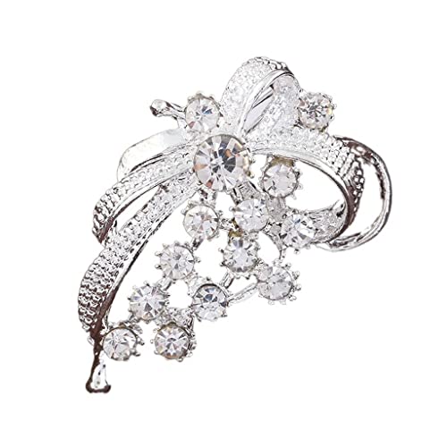 Broche en strass de luxe avec nœud élégant pour sublimer vos vestes et corsages