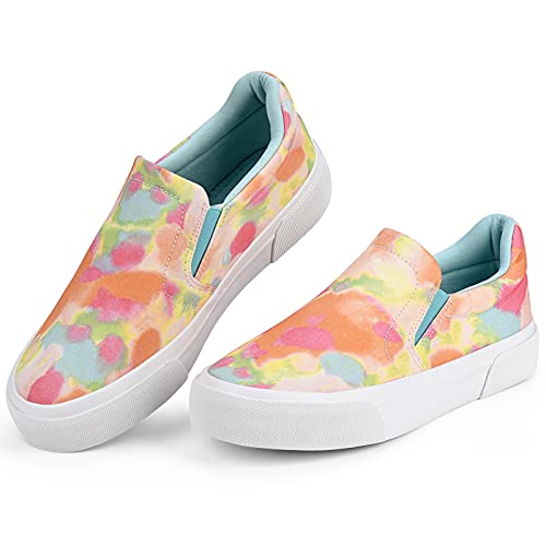 Image of JENN ARDOR Womens Slip On Sneakers Perforated /Quilted Casual Shoes Fashion Walking Flats