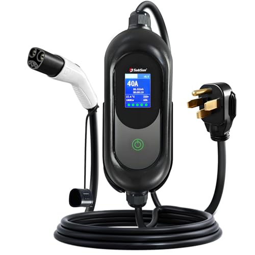 Tesla Charger,Level 2 EV Charger for Tesla 40Amp 240V with NEMA 14-50 Plug, Adjustable Current & Timer,25Ft Tesla Charging CableMobile Connector for Tesla Model Y/3/X/S/Cybertruck