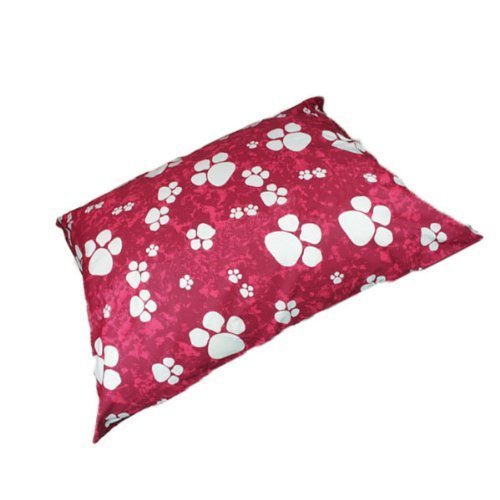 E4Emporium PET DOG BED CUSHION COVER LARGE - Washable Cushion Cover Only (Red (Paw))