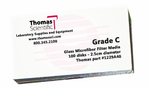 Image of Thomas C2500 Borosilicate Glass Microfiber Filter, 1.2 Micron, Fast Flow, Grade C, 2.5cm Diameter (Pack of 100)