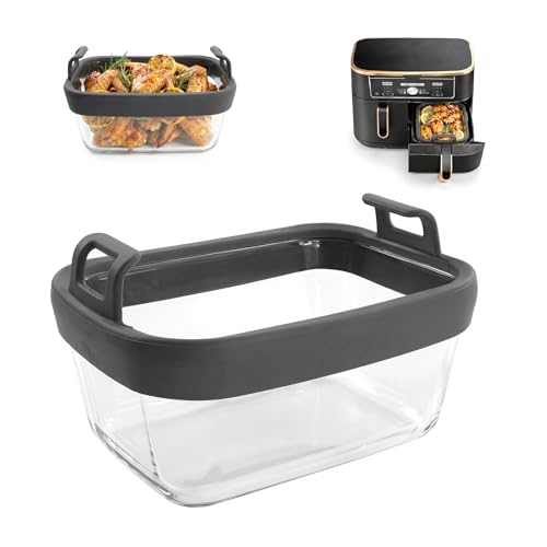 Glass Air Fryer Liners with Silicone Handles for Ninja AF400UK 1 Pack