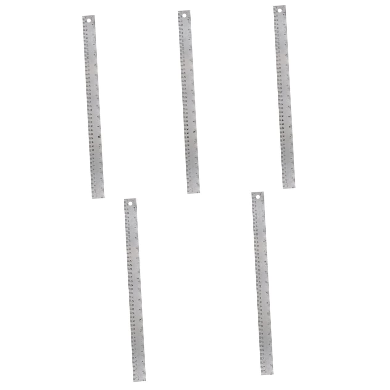 5piezas Regla De Acero Inoxidable Base De Corcho para Dibujo y Carpintería Herramienta Práctica para Estudiantes y Profesionales