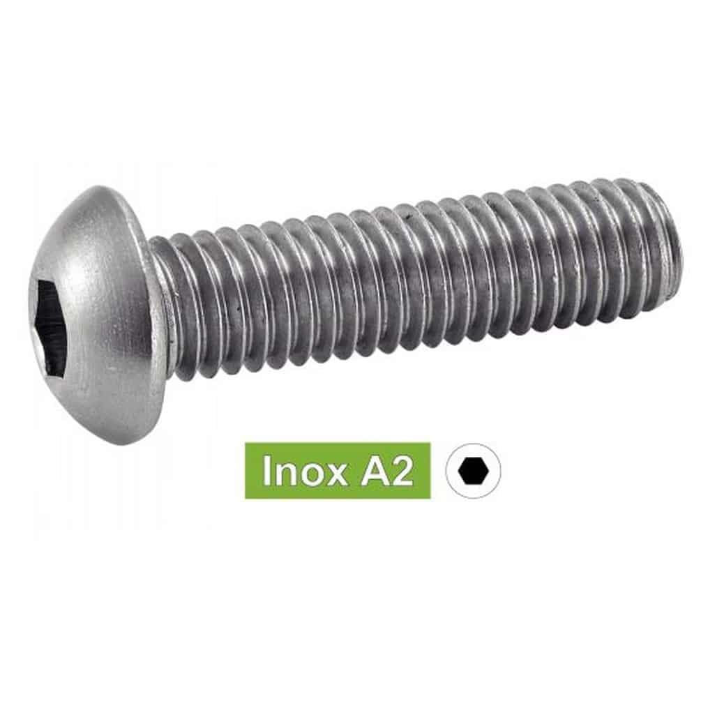 D-Work, 100 viti per metallo a testa bombata a sei pannelli, 10 x 40 mm, ISO 7380-1, in acciaio inox A2