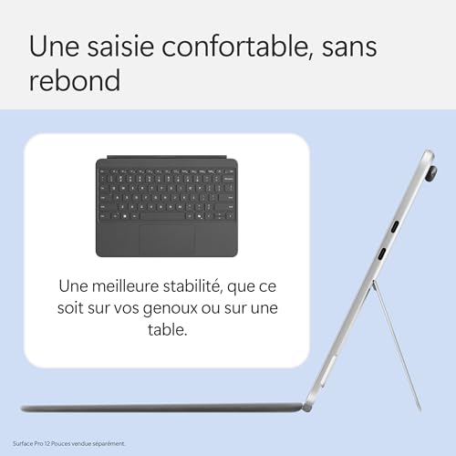 Clavier Microsoft Surface Pro 12'' | Compatible avec Surface Pro 12 Pouces | Ardoise (Clavier AZERTY)