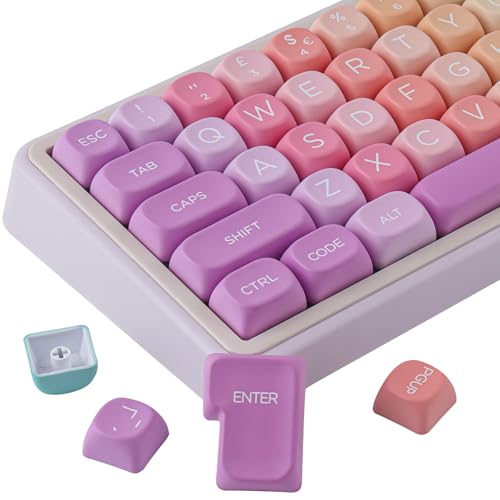 Juego de teclas PBT ISO Sunzit MOA con diseño de arcoíris de 132 teclas para teclado mecánico