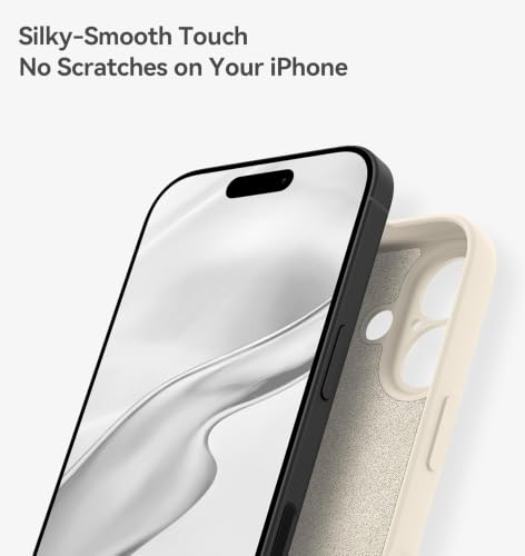 Image of DIZORO Square Microfiber Candy Case Compatible for iPhone 16 Plus Shockproof Slim Back Cover Liquid Silicone Case - Stone Grey