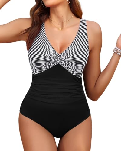 Image of Holipick Women Tummy Control One Piece Swimsuit - Push Up Bathing Suit Full Coverage Slimming Swimwear