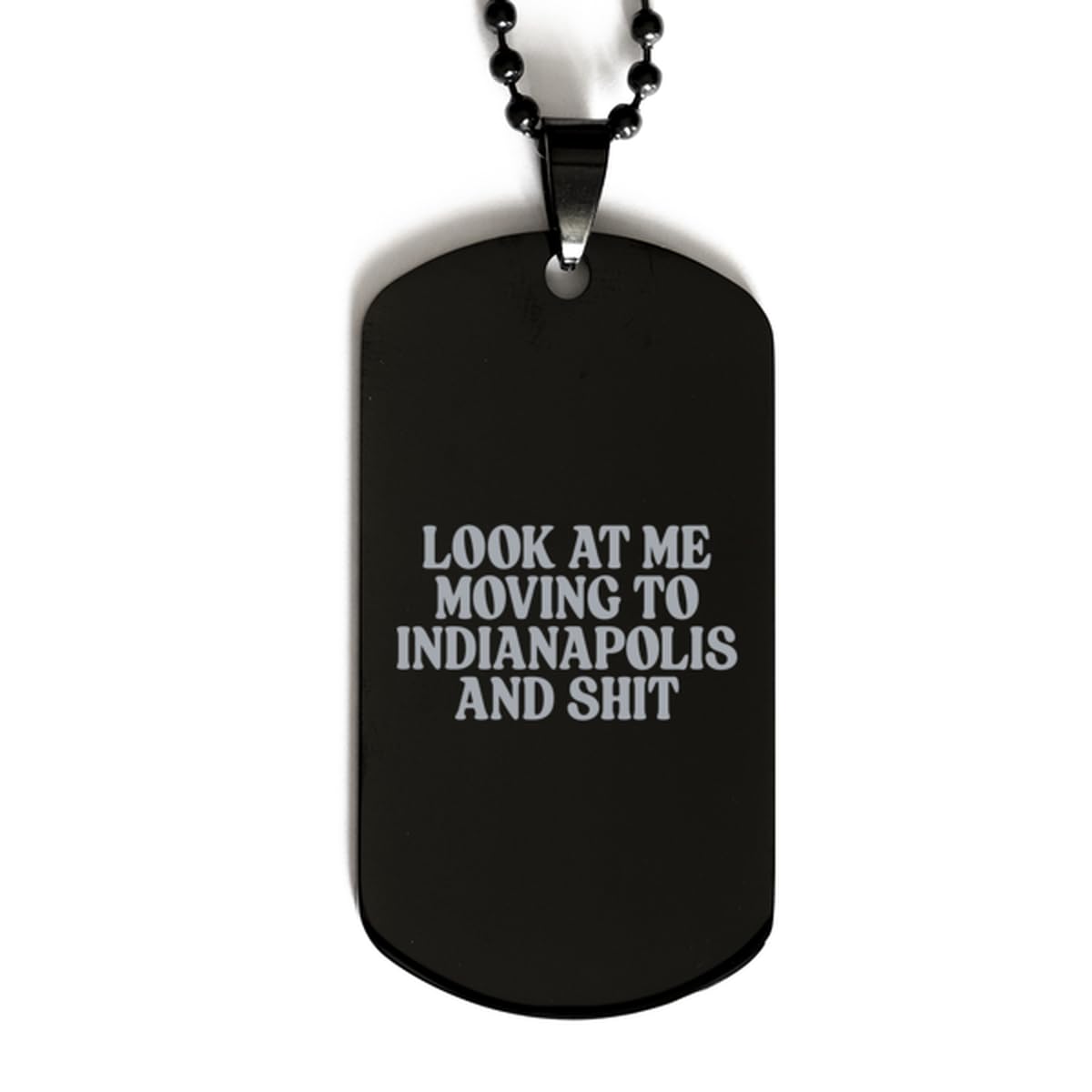 Indianapolis Moving Away Housewarming Real Estate Agent Closing Dog Tag, Gifts, Pendant Necklace, Jewelry for Men and Women, Christmas, Stocking Stuffer