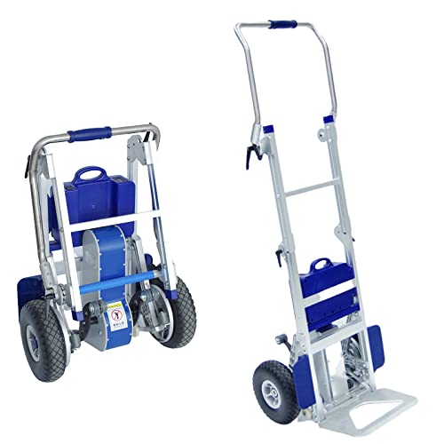 JODAIS Camión salvaescaleras Plegable eléctrico, Frenos Seguros, batería de Litio de 48 V, Cargas de hasta 170 kg, Transporte de Lavadora, Ayuda de conversión, Barra de Tiro y Pala Plegable