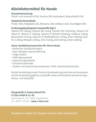 Ziege mit Pastinake,hypoallergene Nassnahrung für Hunde 400g