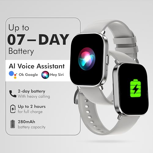 Image of Nervfit Fuel Pro S2 Premium Smartwatch with 2.02 inch TrueColor+ Display, BT Calling, AI Voice Assistant, Waterproof, Heart Rate & SpO2 Monitoring, and 100+ Sports Modes