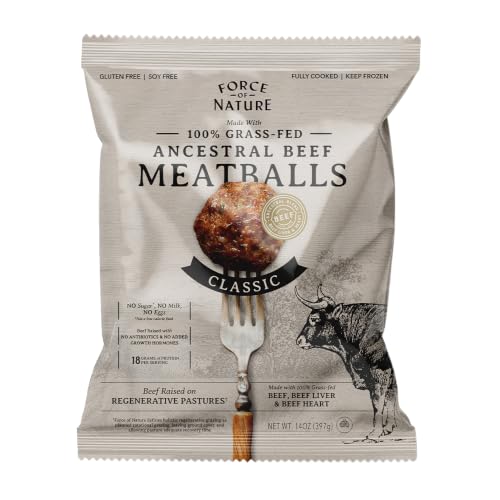 Force of Nature Meats Ancestral Beef Meatballs, 14 OZ
