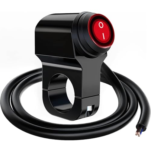 Interruptor luces faros para manillar de moto, Interruptor de luces para motocicleta, Encendedor de faros para manillar, 12 V CC 16A, Apto para diámetro: 22 mm, Cable 55 cm