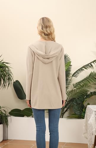 Image of VIISHOW Womens Lightweight Casual Hoodie Cardigans Open Front Waffle Knit Long Sleeve Outwear Coat with Pockets