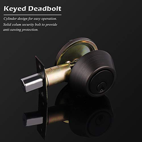 Gobrico Double Deadbolt Locks Keyed Both Sides Bronze