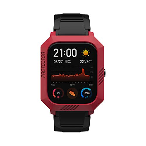 Image of SIKAI CASE Bumper Case Cover Anti-Scratch Lightweight Shockproof Screen Protector for Huami Amazfit GTS Smartwatch (Red)