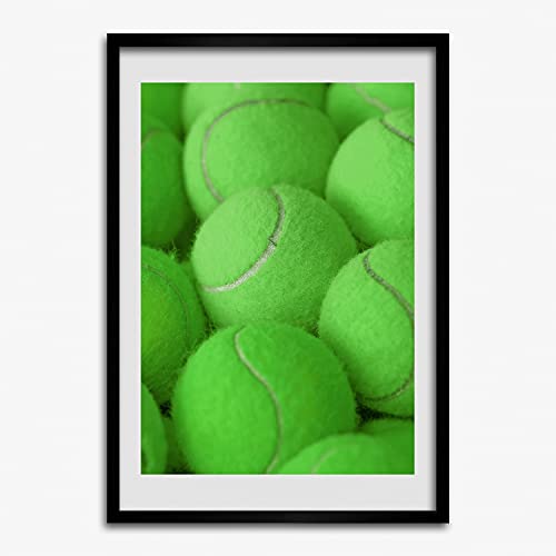 Peinture photo balles de tennis sur tableau décoratif et cadre MDF 50x70 cm Tulup