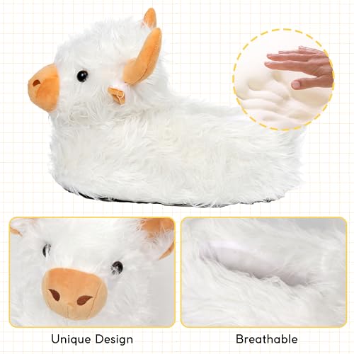 Image of Women Animal Slippers Cute Plush House Shoes Warm Novelty Cartoon Slippers Gifts for Birthday Christmas