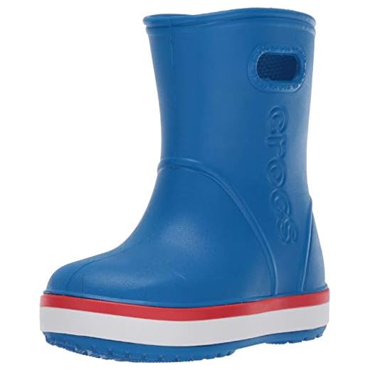 Crocs Unisex barn Crocband Rain Boot K gummistövlar, blå (right Cobalt/Flame 4kd), 24/25 (C8)