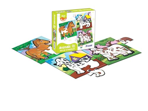 Image of Frank Travel Time, The Jungle, On Road, Animals, Fruits & Vegetables Jigsaw Puzzle for Kids for Age 3, 4, 5, 6, 7 | Brain Booster Educational Fun Toys | Combo of 6 - Set of 3, Gifts for Girls & Boys