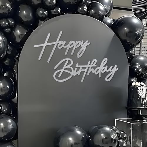 MASTRON Happy Birthday Zeichen für Backdrop - Glitter Filz Happy Birthday Letter Zeichen für Ballonbogen Geburtstagsparty Ballonbogen Backdrop Dekorationen für Geburtstagsparty Babyparty (Silver) MASTRON Happy Birthday Zeichen für Backdrop - Glitter Filz Happy Birthday Letter Zeichen für Ballonbogen Geburtstagsparty Ballonbogen Backdrop Dekorationen für Geburtstagsparty Babyparty (Silver)