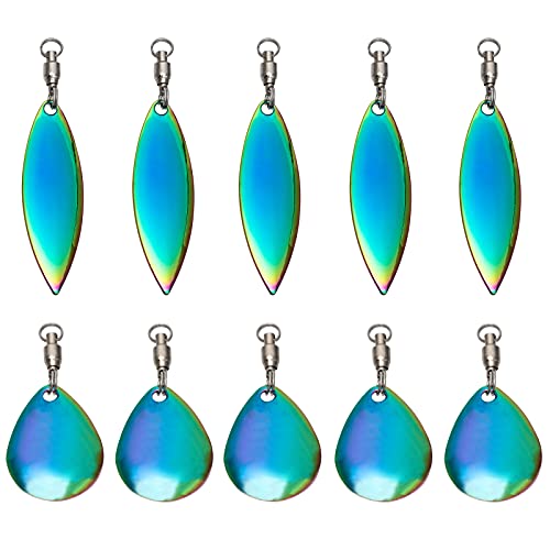 Qualyqualy Fishing Lure Spinner Blades Colorado & Willow Blades Fishing Tail Spinner Blades For Lure Making 20Pcs #TOP9