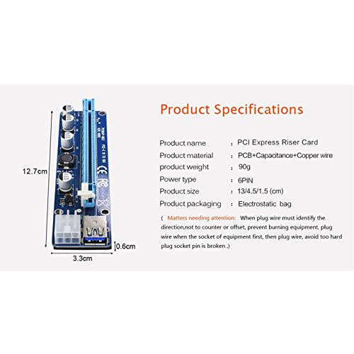 CALANDIS Ver008C Pci-E Riser Card 6 Pin Pci Express Sata Power for Bitcoin Miner - Image 4