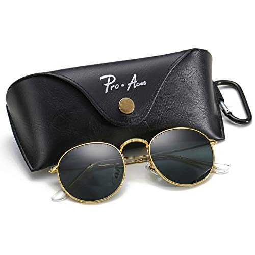 Pro Acme Classic 100% Real Glass Lens Aviator and Retro Round Sunglasses