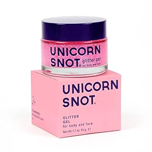 Unicorn Snot Face & Body Glitter – Cosmetic-Grade Holographic Glitter Gel – Glitter Makeup for Festivals, Raves, Anime Cosplay – Safe for Face, Easy Application & Removal, 1.7oz Pink Glitter, Flamingo