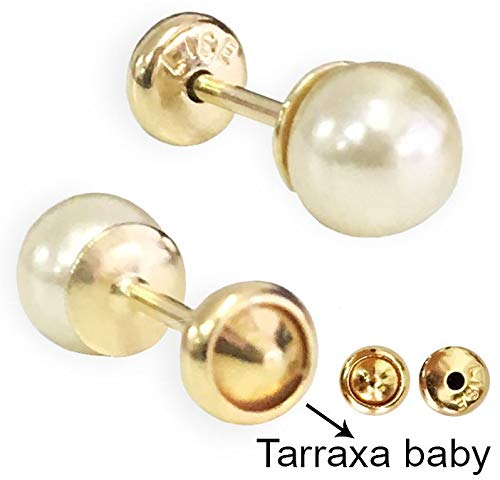 Kit 10 Pares Brincos Folheados a Ouro Modelo Infantil com Tarraxa Baby