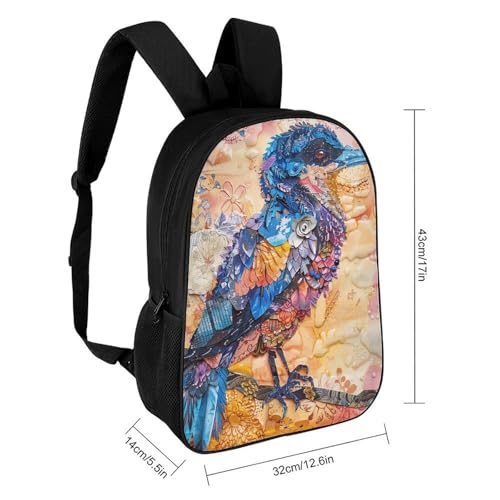 Ink Style Bird Backpack - Durable 600D Polyester, 17 Inch Backpack with Ergonomic Adjustable Straps, Lightweight Travel Bag for Men & Women2