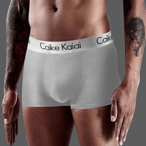 4 Packs Cotton Boxers Big and Tall Mens Underwear Shorts With Ball Pouch Bottoms Sleeper Pjs Pants4