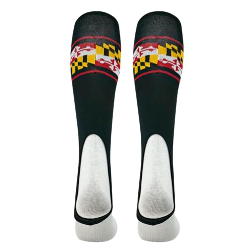 Mk Socks Black Maryland Flag Baseball Stirrups with 7 inch Opening