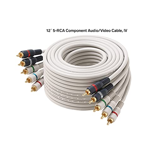Steren Component Video Cable - 12 Ft Rca Cable - Dvd Cables To Connect To The Tv - Component Cables - 5 Rca Cable - Rca To Component - 5 Rca Component Video And Audio Cable - 3.6 Meters 254-612Iv #TOP1