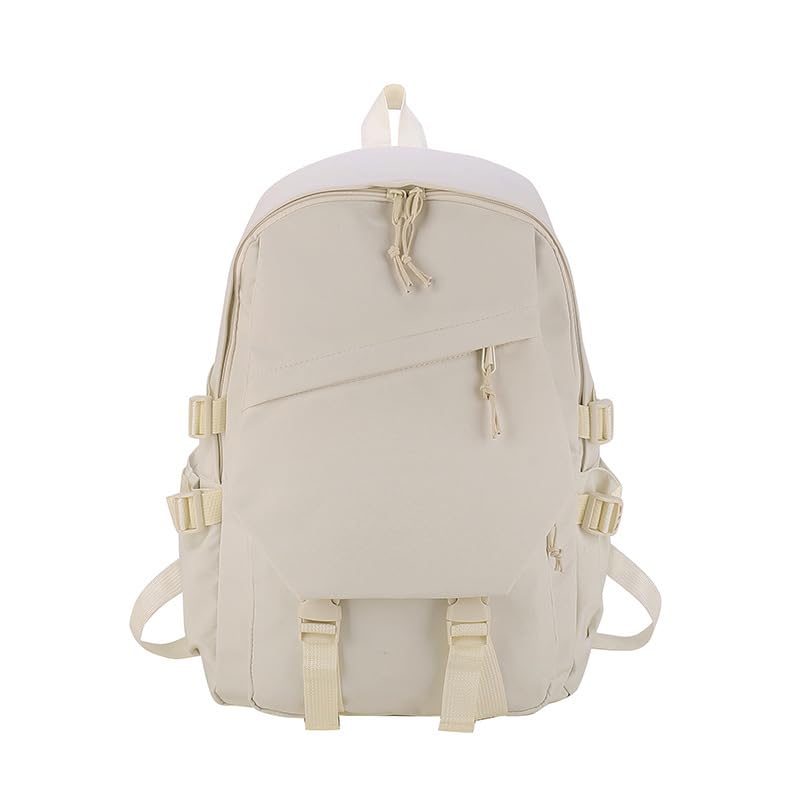 Backpack for Casual Aesthetic Backpack Bookbag Travel Back Pack (White)