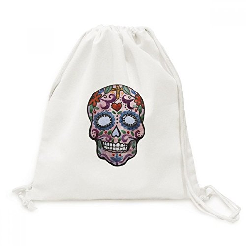 Sac cordon toile pourpre crâne mexicain sac à dos voyage léger
