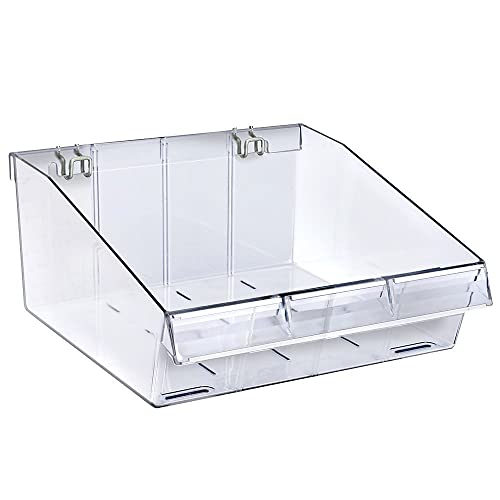 Azar Displays 556130 12" Divider Bin 10.125" Deep, No Dividers (4 Pack)