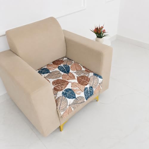 Image of Homerz Premium Printed Quilted Velvet Sofa Slip Cover Protector with Tassels, Sofa Mat, Exact Size, Antislip Cover (Folia, 1 Seater, Half)