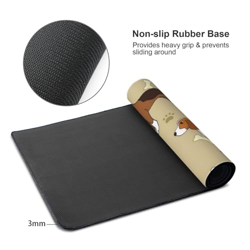 Tapis de souris grand format avec adorable beagle compagnon de bureau