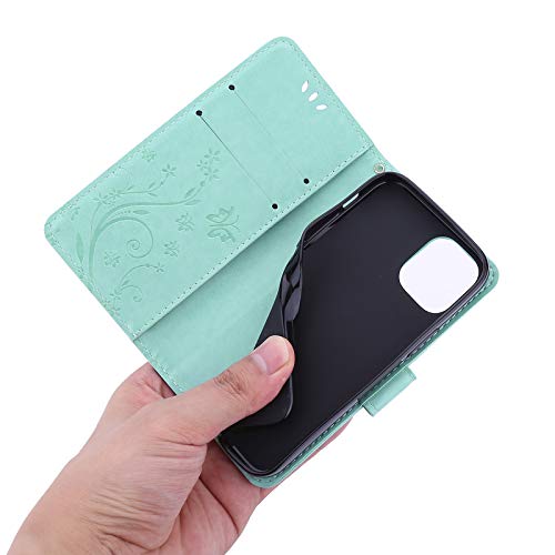 C-Super Mall-UK capa para iPhone 12 Mini, capa carteira em relevo borboleta com suporte e capa flip