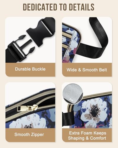Image of Fanny Packs for Women 4 Zip Pocket Crossbody Belt Bag Waist Bags | Waterproof, Fashion Waist Pack, Crossbody Bags for Women, with Adjustable Strap, for Workout,Running,Traveling(Watercolor,M)