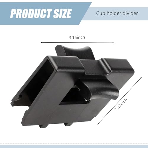 Insertor para portavasos de carro 3.15 x 2.32 pulg ABS negro miniatura 2